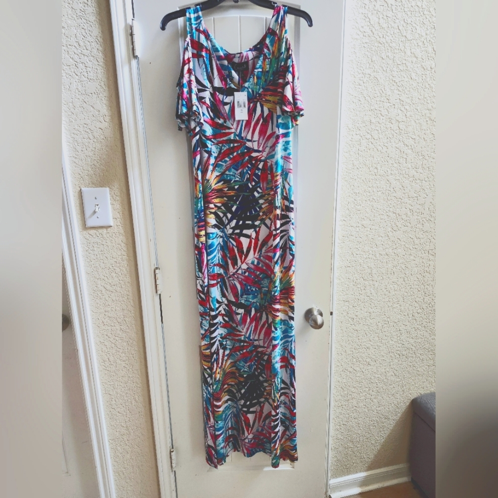 Colorful Tropical Maxi Dress